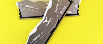 High-performance computer memory modules displayed against a vibrant yellow background.